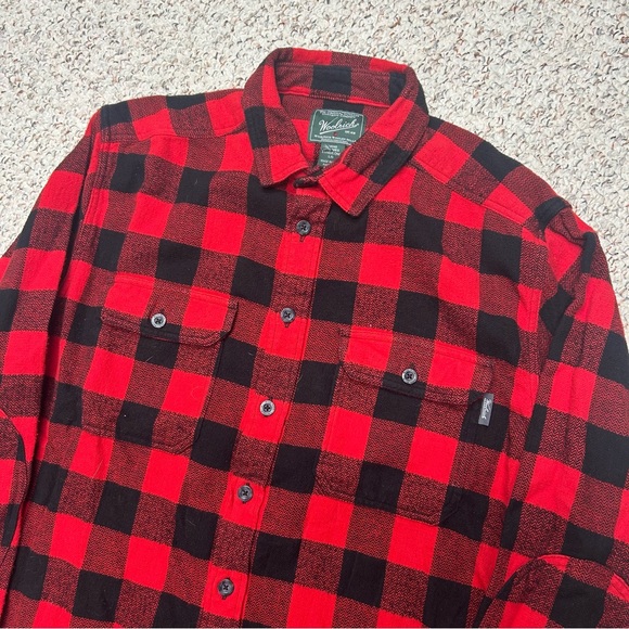 Woolrich Other - Woolrich Oxbow Bend Flannel Shirt Buffalo Plaid Button Up Heavy Large Long Red
